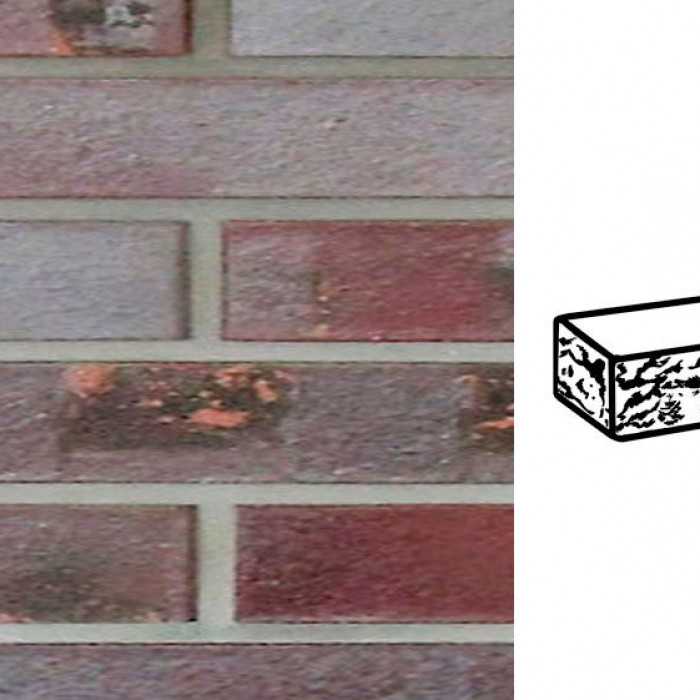 Кирпич клинкерный Muhr 10 K Violettblau geflammt Kohle готик, 290х90х40 мм