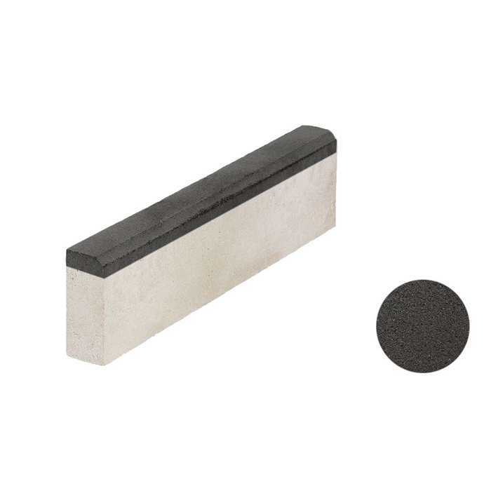 Тротуарный бордюр ВЫБОР БР 100.20.8 неполный прокрас, гладкий черный 1000х200х80 мм