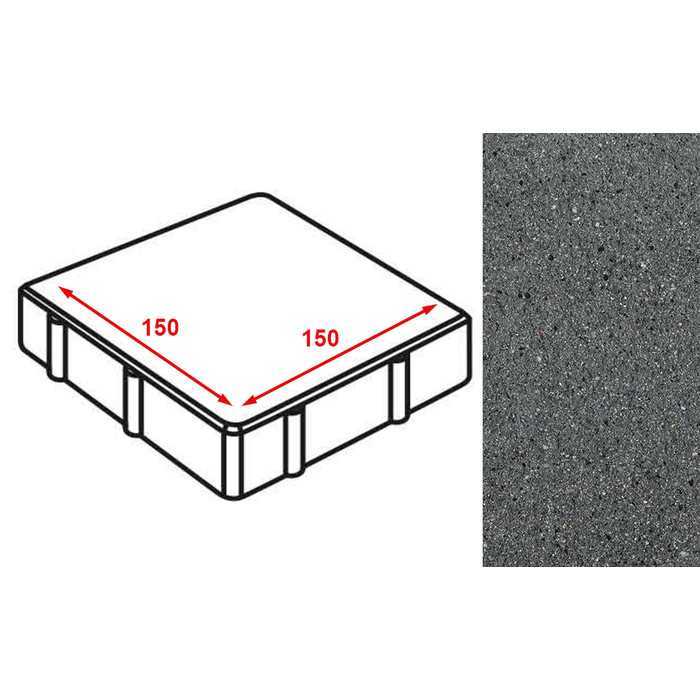 Плитка тротуарная Готика Granite FERRO, квадрат, Исетский 150х150х60 мм
