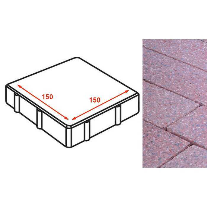 Плита тротуарная Готика Granite FINERRO, квадрат, Ладожский 150х150х80 мм